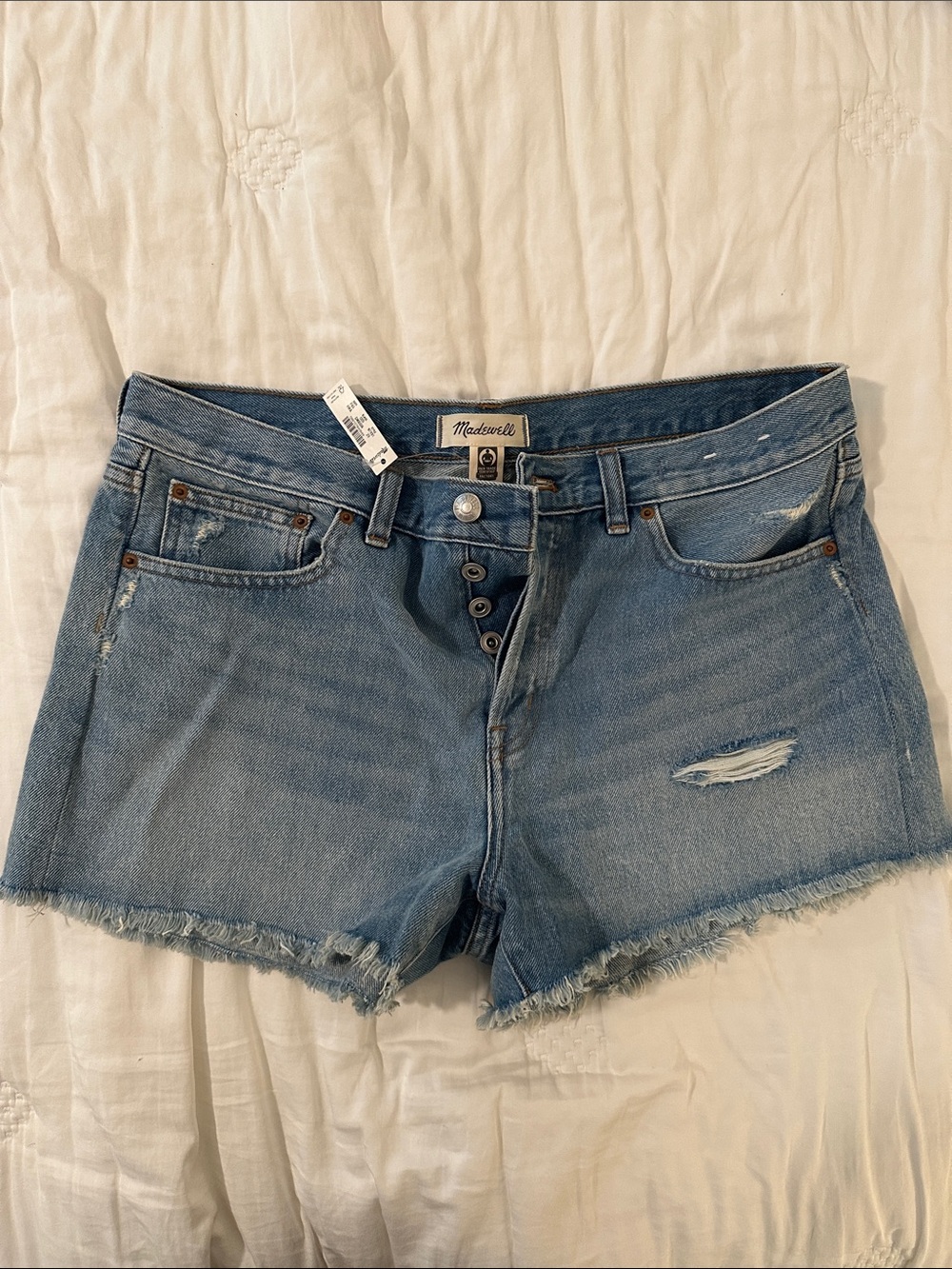 Madewell Medium Wash Denim Cutoff Shorts